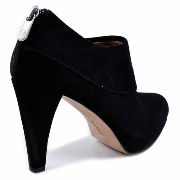 Adrienne Vittadini Ankle Boots Suede Leather Black Booties Size 11M New in Box - Picture 4 of 11